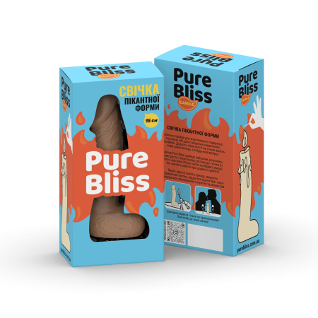 Свічка у вигляді члена Pure Bliss MINI Brown 15 см - фото №7