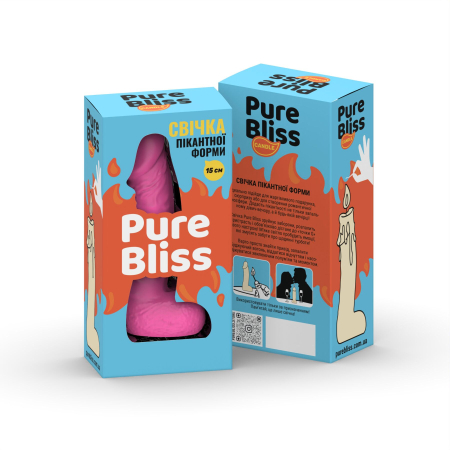 Свічка у вигляді члена Pure Bliss MINI Pink 15 см - фото №7