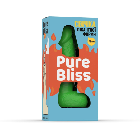 Свічка у вигляді члена Pure Bliss BIG Green 18 см - фото №6