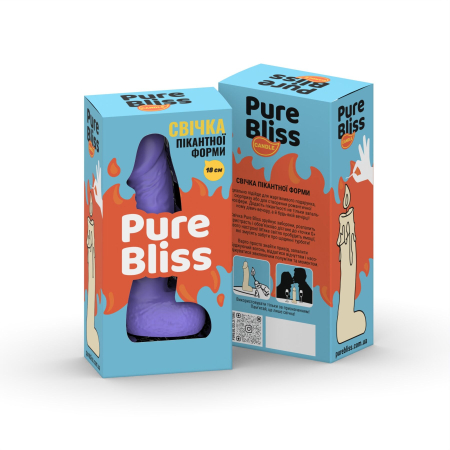 Свічка у вигляді члена Pure Bliss BIG Violet 18 см - фото №7