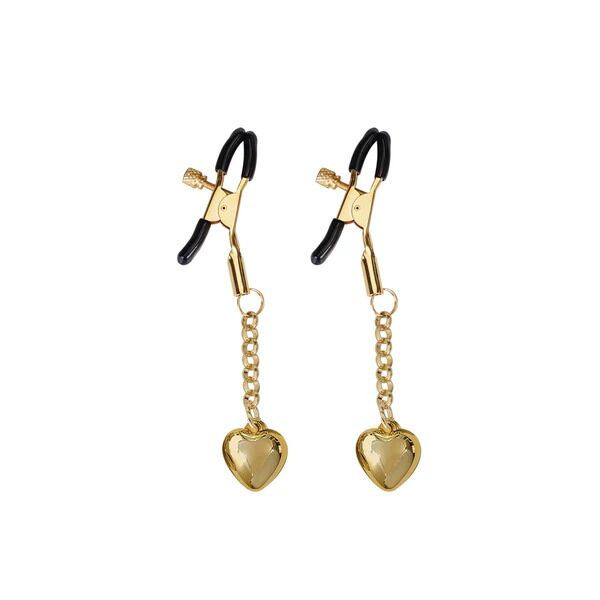 Затискачі для сосків Liebe Seele Solid Heart Nipple Clamps Gold 