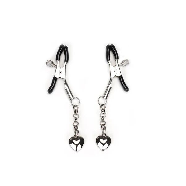 Затискачі для сосків Liebe Seele Solid Heart Nipple Clamps Silver 