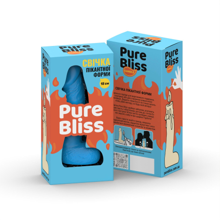 Свічка у вигляді члена Pure Bliss MINI Blue 15 см - фото №6