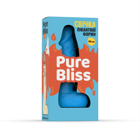 Свічка у вигляді члена Pure Bliss BIG Blue 18 см - фото №7