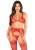 Комплект Leg Avenue Bra Top, String and Garter Belt Stockings One Size, Red - фото