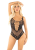 Боді Leg Avenue Rhinestone Net and Lace Bodysuit One Size, Black - фото