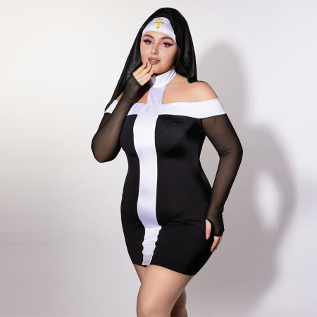 Еротичний костюм монашки JSY P61130 Plus Size - фото №5