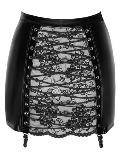 Спідниця Noir Handmade F341 Powerwetlook and lace skirt - S - фото №8