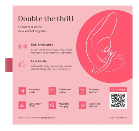 Вакуумний кліторальний стимулятор Womanizer Blend Vibrant Rose - фото №8