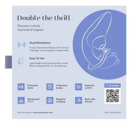 Вакуумний кліторальний стимулятор Womanizer Blend Vibrant Blue - - фото №8