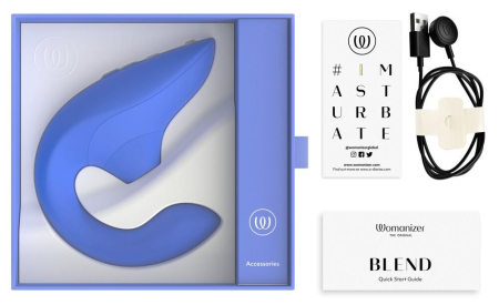 Вакуумний кліторальний стимулятор Womanizer Blend Vibrant Blue - фото №6