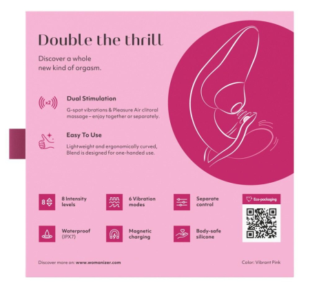 Вакуумний кліторальний стимулятор Womanizer Blend Vibrant Pink - фото №8