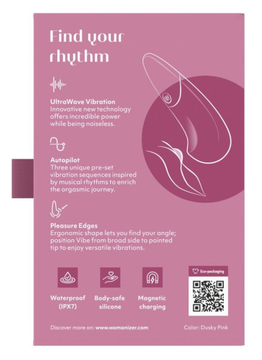 Вібратор Womanizer Vibe Dusky Pink - фото №10