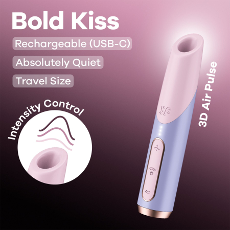 Вакуумний стимулятор Satisfyer Bold Kiss Violet - фото №6