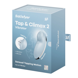 Вібростимулятор-пульсатор Satisfyer Tap & Climax 2 Blue, ефект постукування пальцем - - фото №7