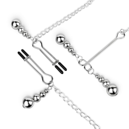 Затискачі для сосків та клітора Bedroom Fantasies: Nipple and Clitoris Clamps - Silver - фото №4