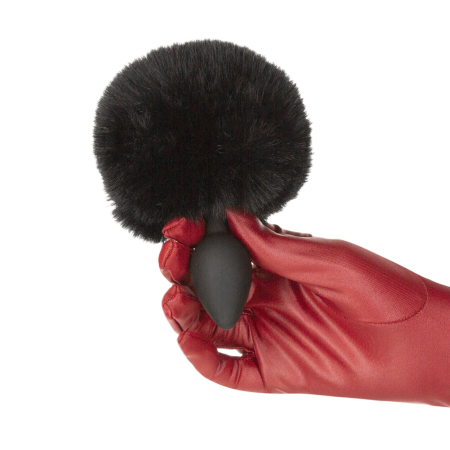 Анальна пробка з хвостом Punishment - Bunny Tail Silicone Anal Plug - Black №3