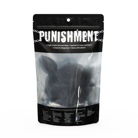 Анальна пробка з хвостом Punishment - Bunny Tail Silicone Anal Plug - Black №5