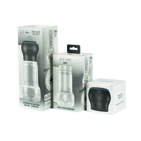 Мастурбатор Kiiroo Feel Pocket Crystal зі всмоктувальною інтерактивною насадкою PowerBlow Combo Set - фото №9