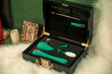 Набір Knight Jenay Pandora Box v2.0: вакуумний вібратор, вібратор, віброяйце, лоскітка та маска - фото №4