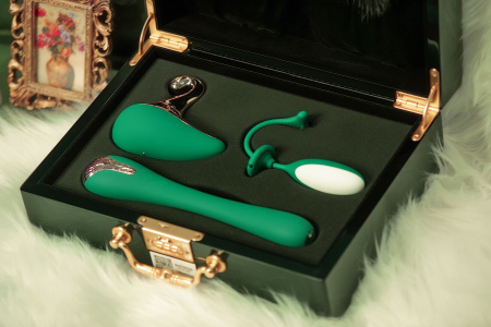 Набір Knight Jenay Pandora Box v2.0: вакуумний вібратор, вібратор, віброяйце, лоскітка та маска - фото №3