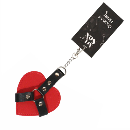 Брелок на карабіні для ключів Art of Sex Chained Heart, Червоний - фото