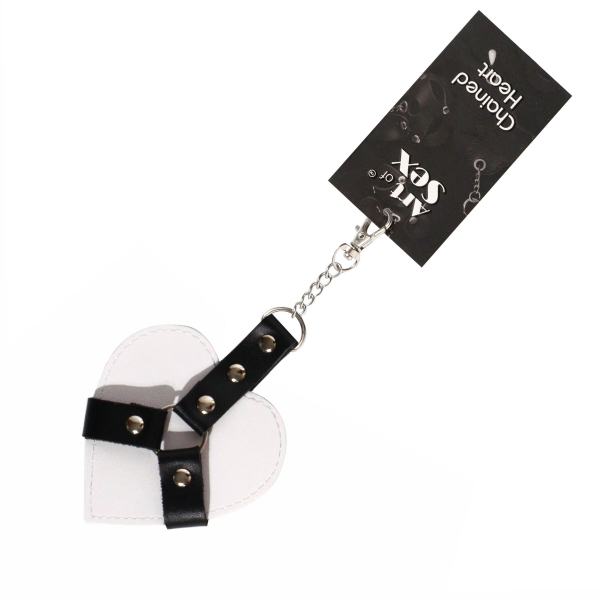 Брелок на карабіні для ключів Art of Sex Chained Heart, Білий - фото