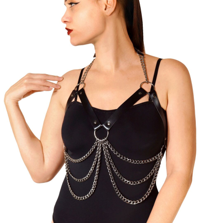 Жіноча портупея Art of Sex - Louise чорна XS-2XL, екошкіра №2