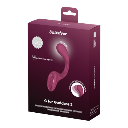 Вагінально-кліторальний вібратор Satisfyer G for Goddess 2 Wine Red, 2 мотори - фото №5