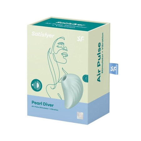 Вакуумний кліторальний стимулятор із вібрацією Satisfyer Pearl Diver Mint - фото №5