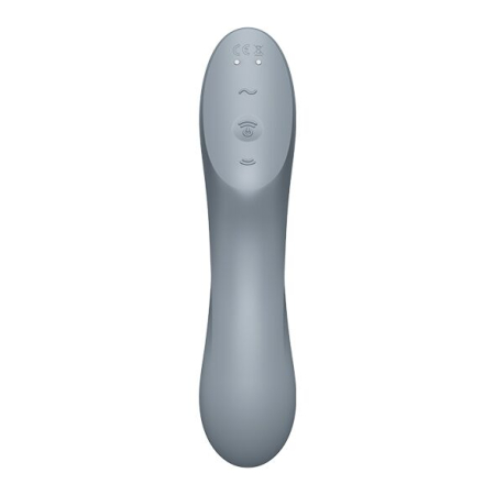 Вакуумний стимулятор з вібрацією Satisfyer Curvy Trinity 3 BlueGrey - фото №4