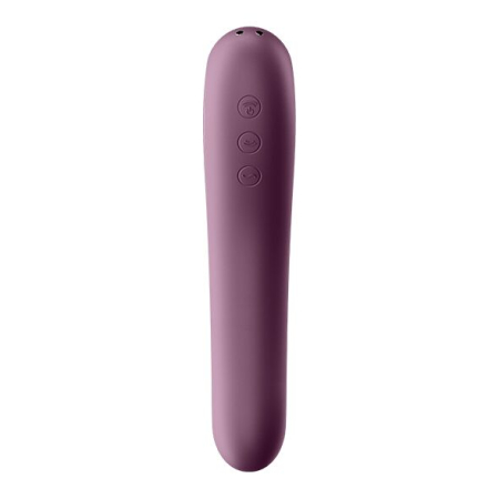Вакуумний стимулятор з вібрацією Satisfyer Dual Kiss Wine Red №4