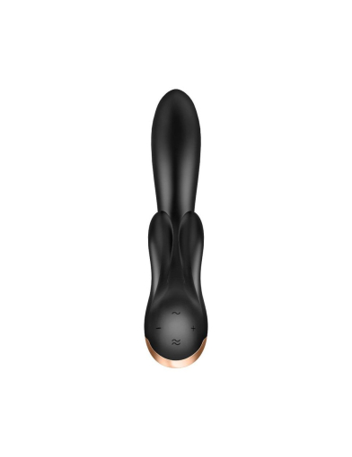 Смарт вібратор-кролик із подвійним відростком Satisfyer Double Flex Black - фото №3