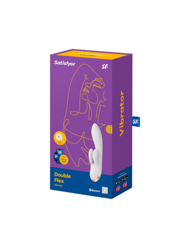 Смарт вібратор-кролик із подвійним відростком Satisfyer Double Flex White - фото №4